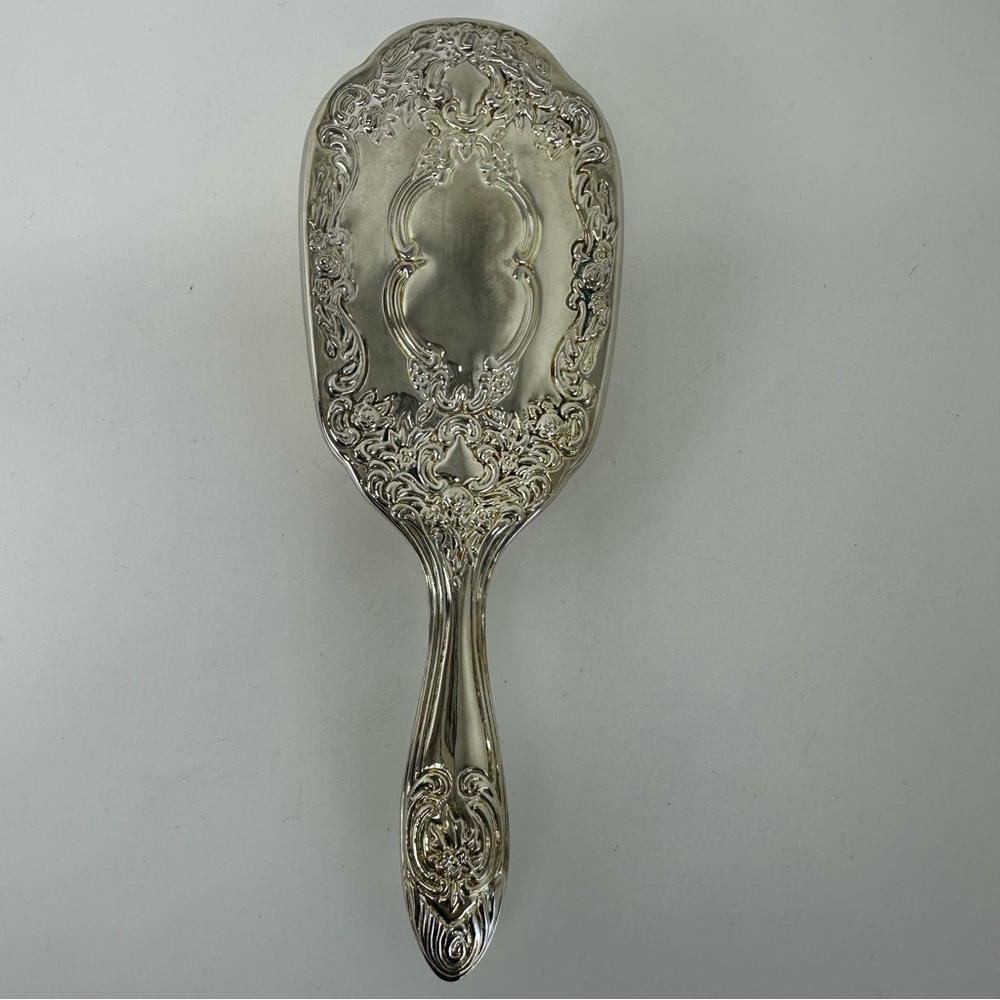 Silver Plated Hair Brush Victorian Style